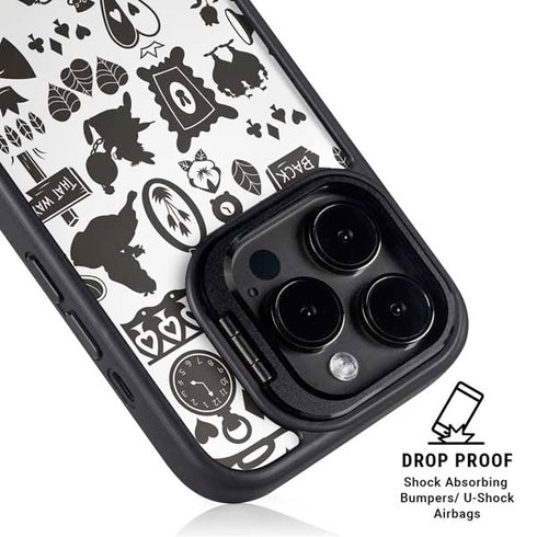 Disney Alice in Wonderland (animated) Silhouette Pattern iPhone 14 Pro Kickstand Case